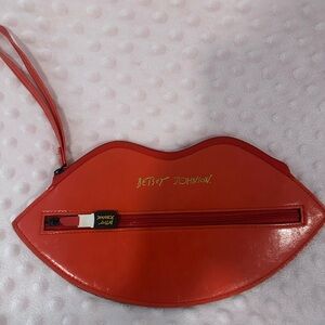 Betsey Johnson Red Lip Clutch Wristlet